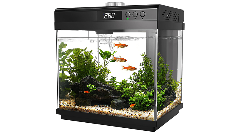 A montagem correta garante maior estabilidade no ecossistema aquático compacto.