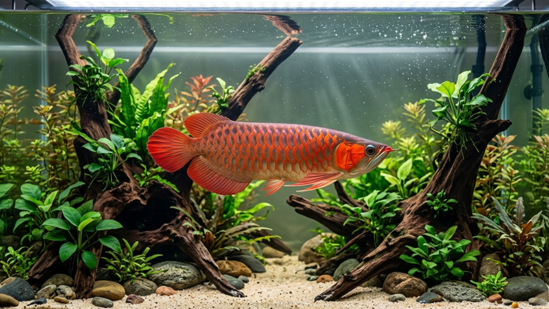 A Arowana Asiática é considerada um símbolo de sorte e prosperidade em diversas culturas orientais.