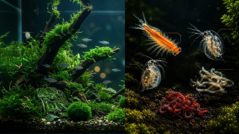 Observe o comportamento dos peixes durante cada refeição.