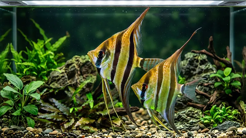 Observação de peixe ornamental antes da compra