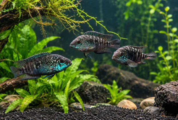 Ração rica em proteína para peixes