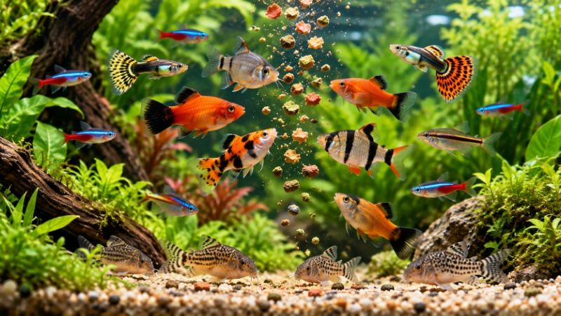 Alimentação saudável para peixes